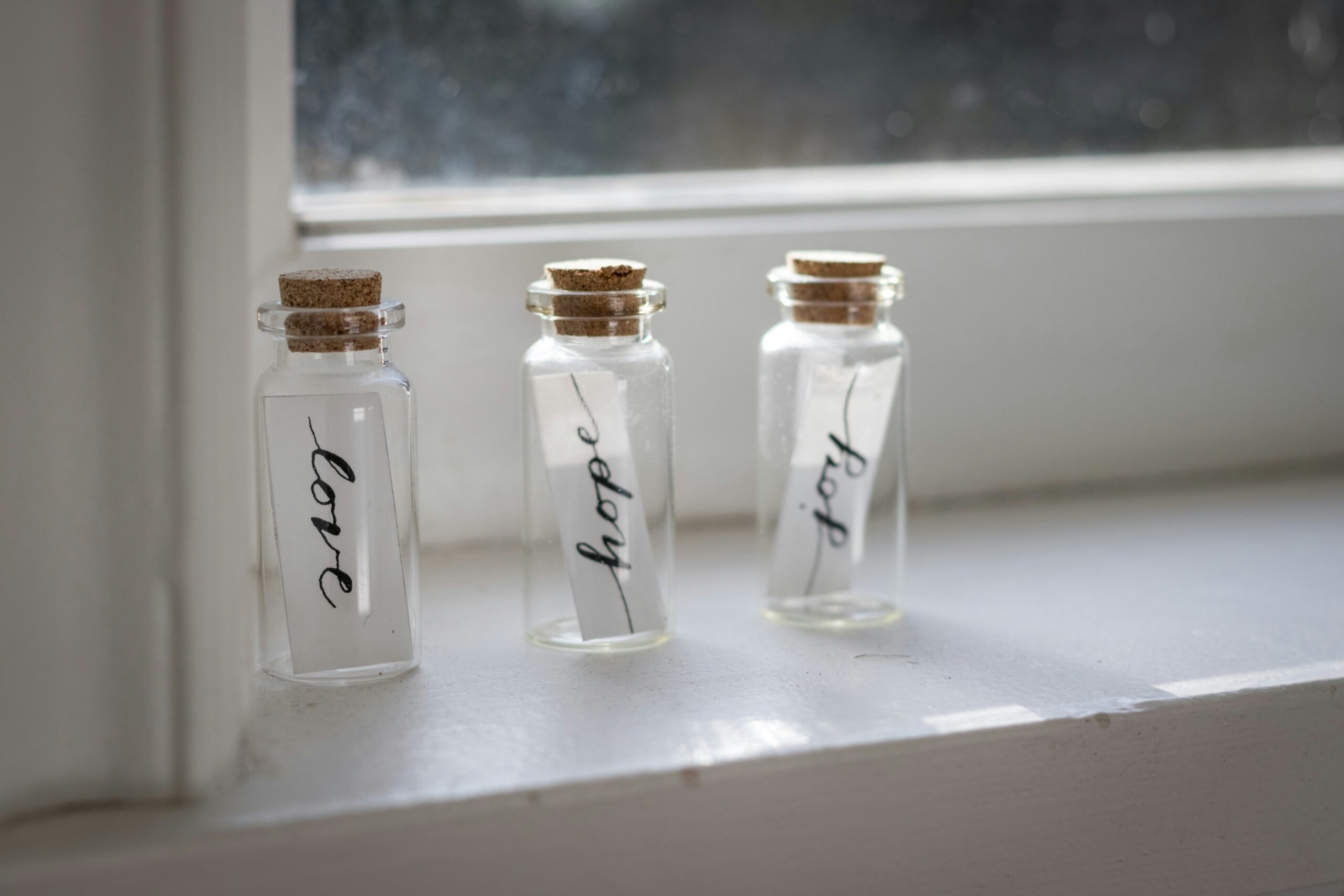 romantic handwritten letter in a glass bottle gift idea.